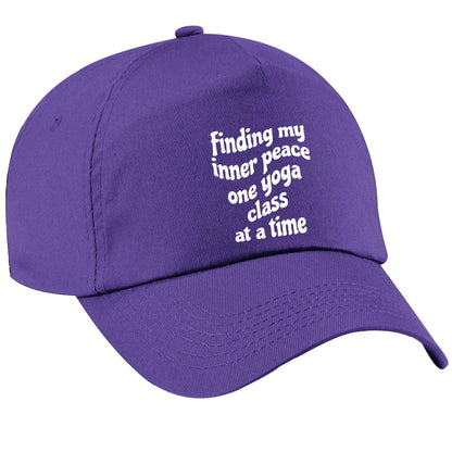 Finding My Inner Peace One Yoga Class at a Time purple peak cap