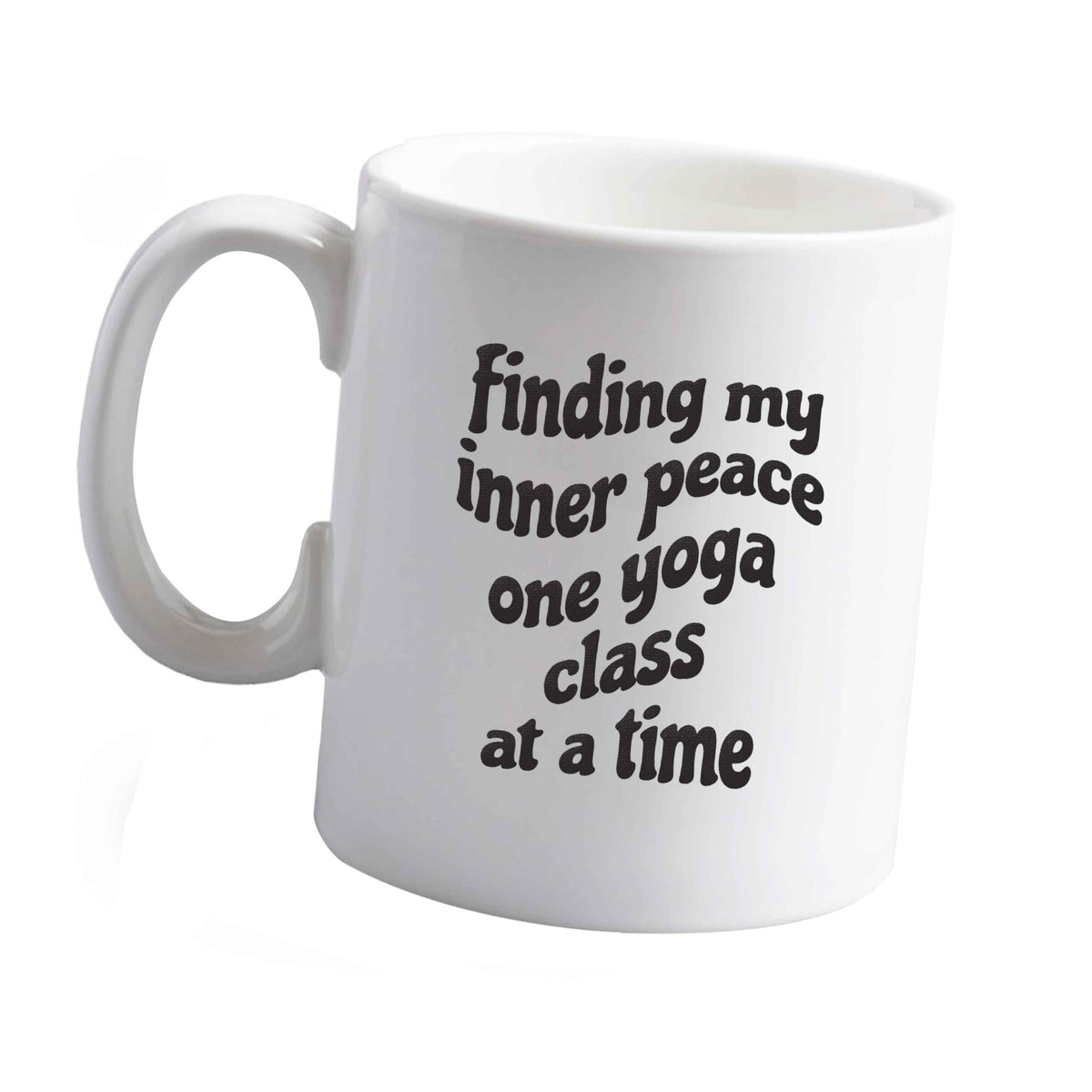 10 oz Finding My Inner Peace One Yoga Class at a Time ceramic mug left sided