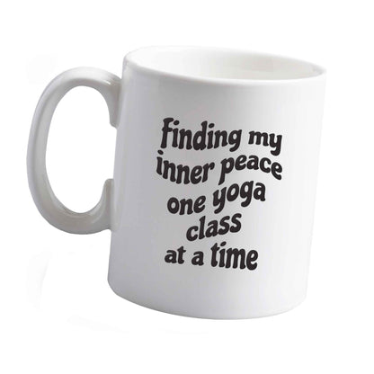 10 oz Finding My Inner Peace One Yoga Class at a Time ceramic mug left sided