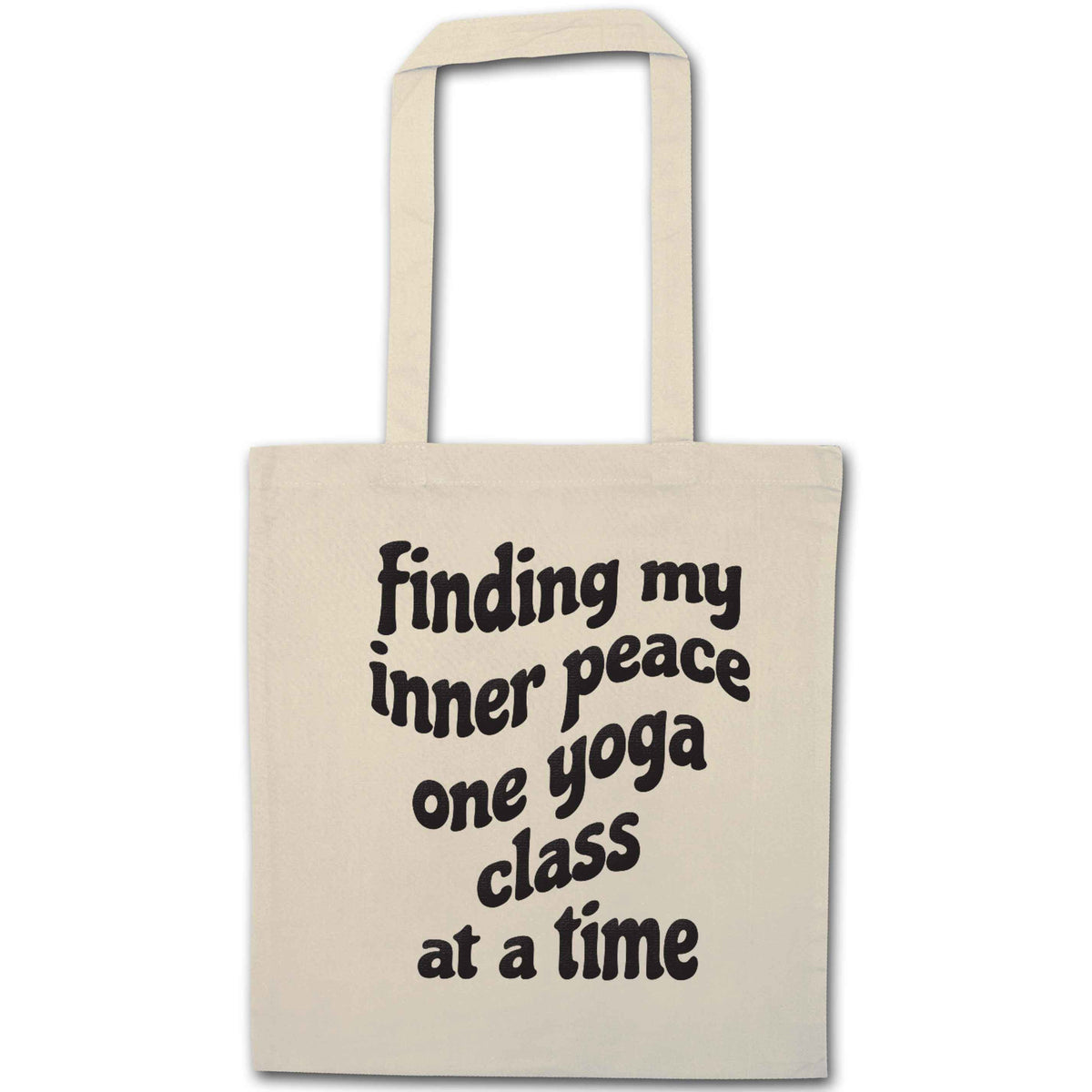 Finding My Inner Peace One Yoga Class at a Time natural tote bag