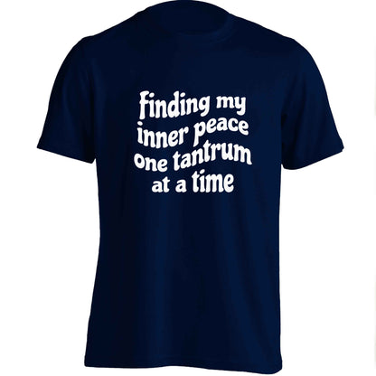 Finding My Inner Peace One Tantrum at a Time adults unisex navy Tshirt 2XL
