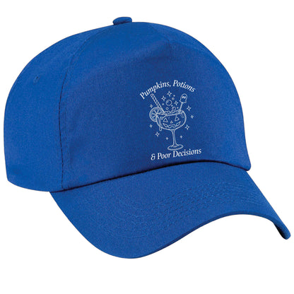 Pumpkins, Potions & Poor Decisions blue peak cap