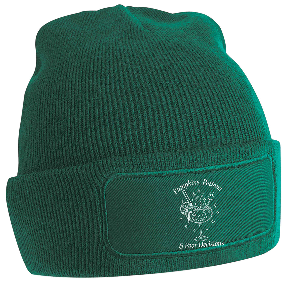 Pumpkins, Potions & Poor Decisions green beanie hat