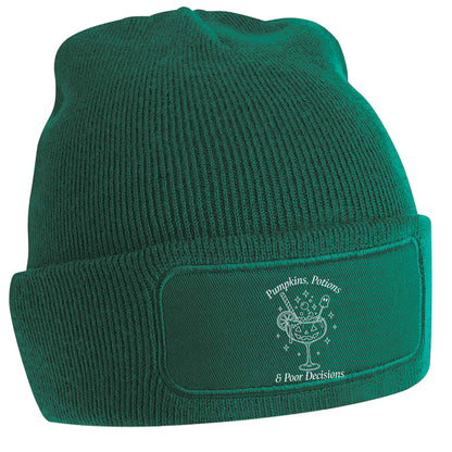 Pumpkins, Potions & Poor Decisions green beanie hat