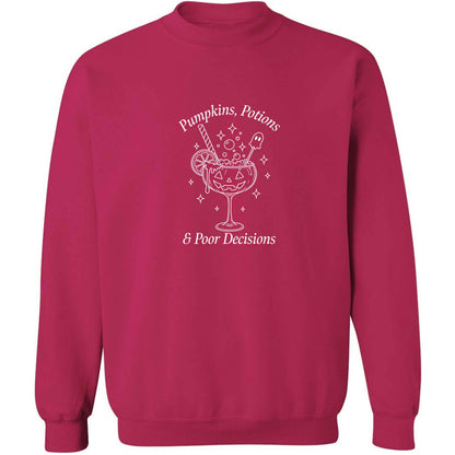 Pumpkins, Potions & Poor Decisions adult's unisex pink sweater 2XL