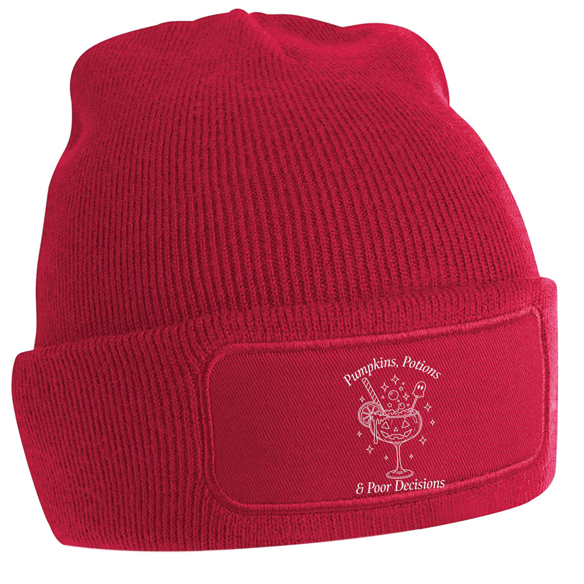 Pumpkins, Potions & Poor Decisions red beanie hat