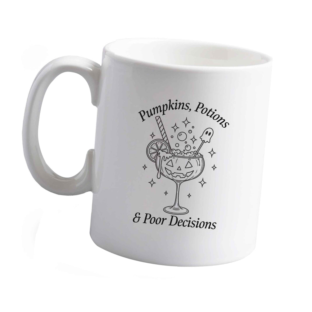 10 oz Pumpkins, Potions & Poor Decisions ceramic mug left sided