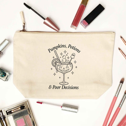 Pumpkins, Potions & Poor Decisions natural makeup bag