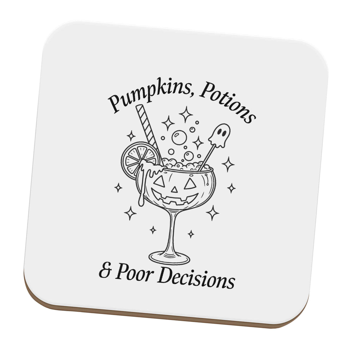 Pumpkins, Potions & Poor Decisions set of four coasters