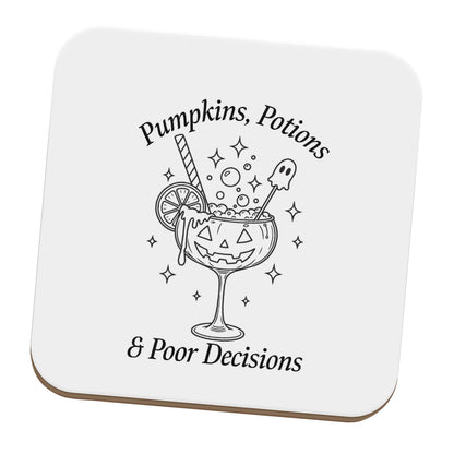 Pumpkins, Potions & Poor Decisions set of four coasters