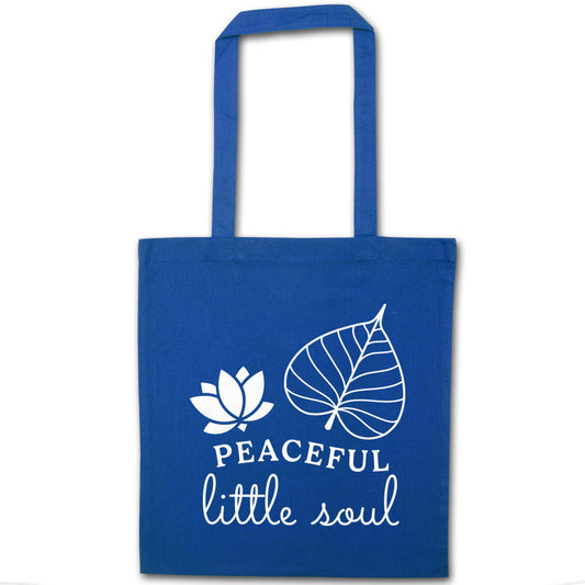 Peaceful Little Soul blue tote bag