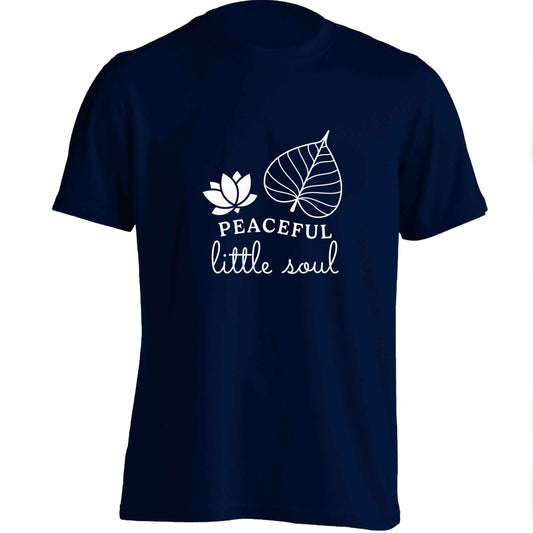 Peaceful Little Soul adults unisex navy Tshirt 2XL