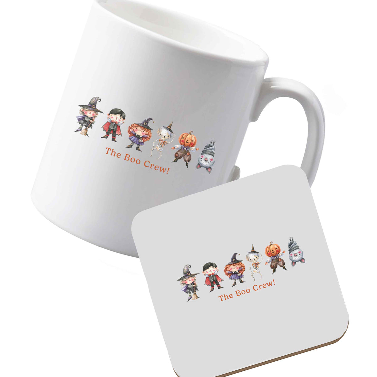 10 oz Ceramic mug and coaster Boo crew left sided