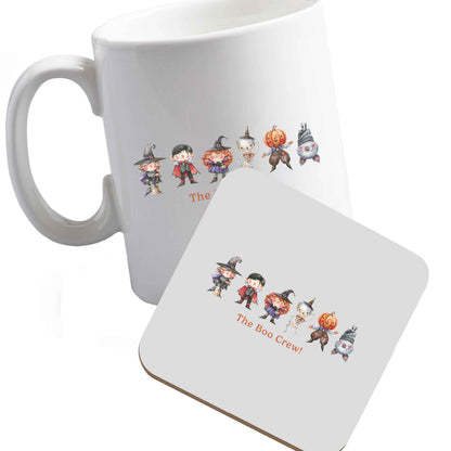 10 oz Ceramic mug and coaster Boo crew right handed