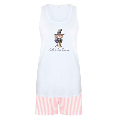 Little miss spooky size XL women's pyjama shorts set in pink 