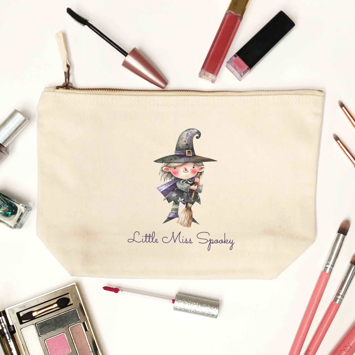 Little miss spooky black makeup bag