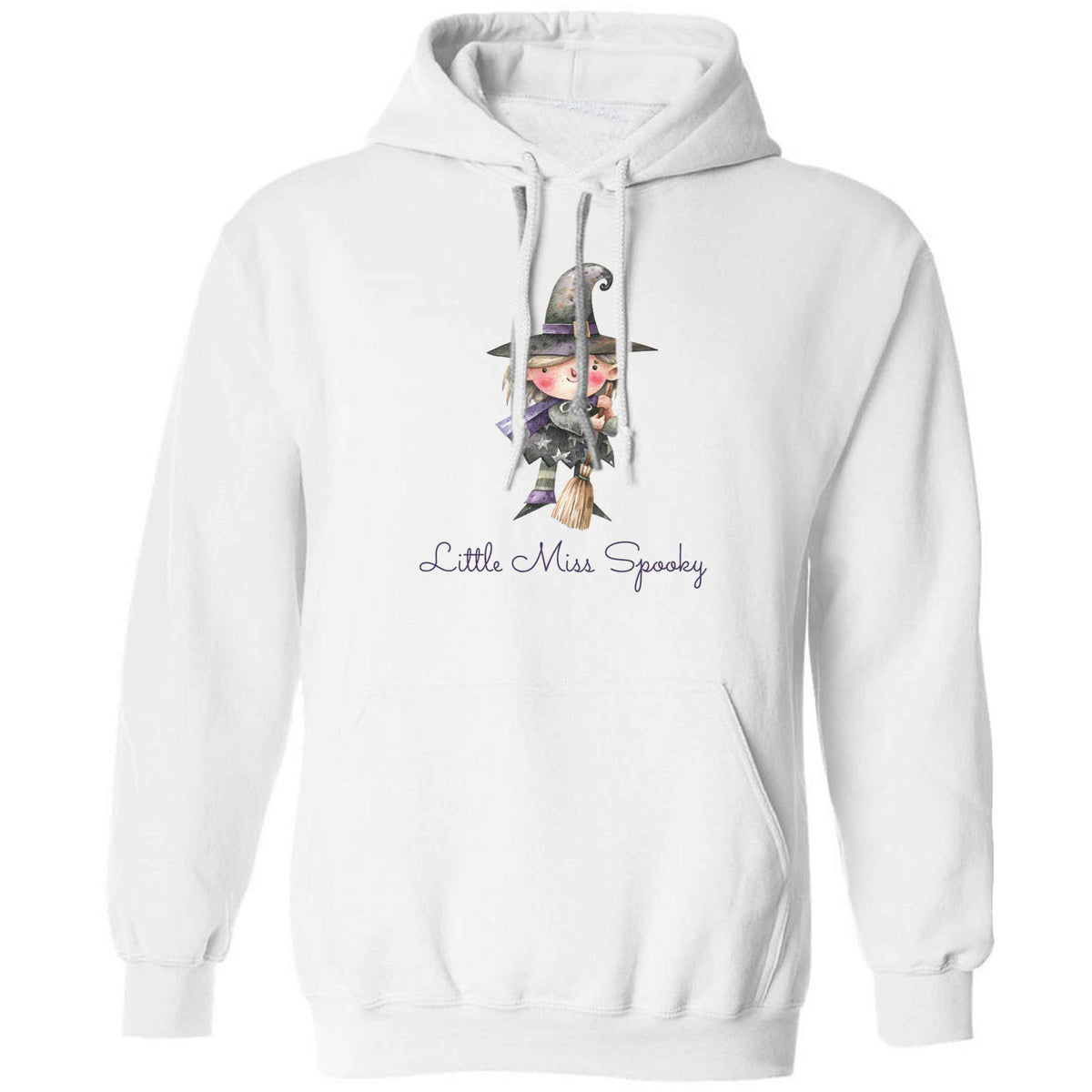 Little miss spooky adults unisex white hoodie 2XL