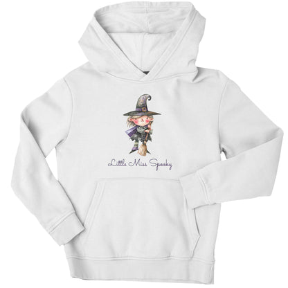 Little miss spooky children's white hoodie 12-13 Years