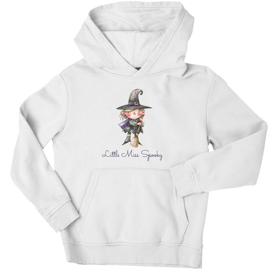 Little miss spooky children's white hoodie 12-13 Years