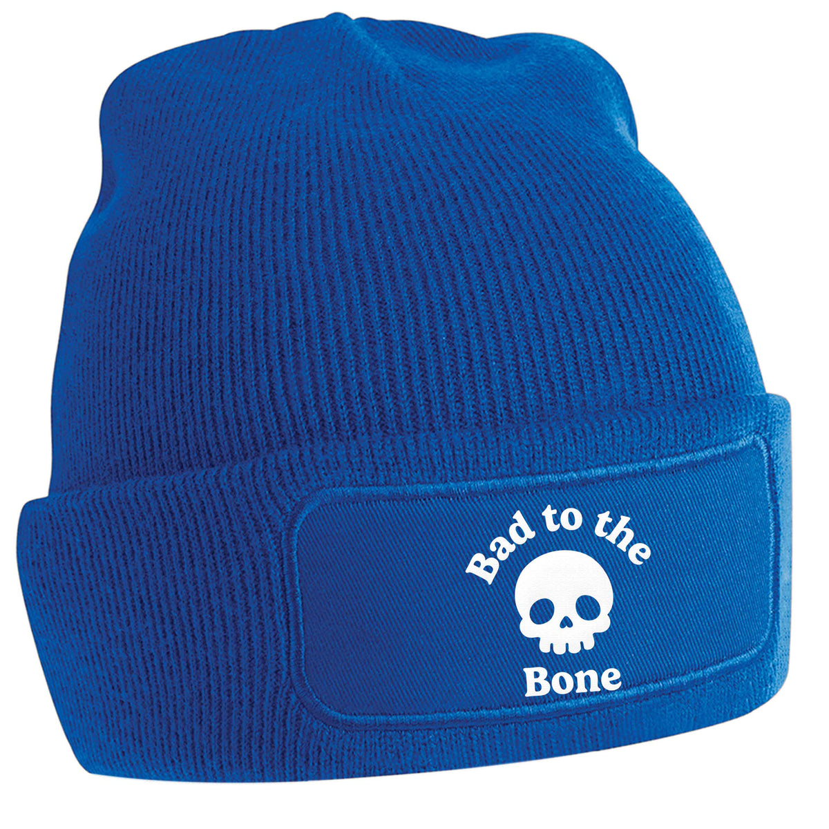 Bad to the Bone blue beanie hat