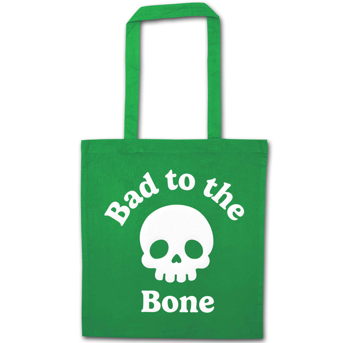 Bad to the Bone green tote bag