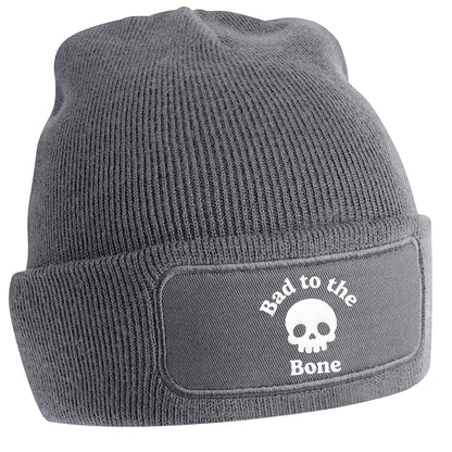 Bad to the Bone grey beanie hat