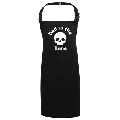 Bad to the Bone black apron 7-10 years