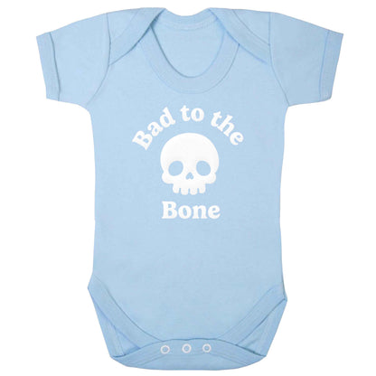 Bad to the Bone baby bodysuit pale blue 18-24 months