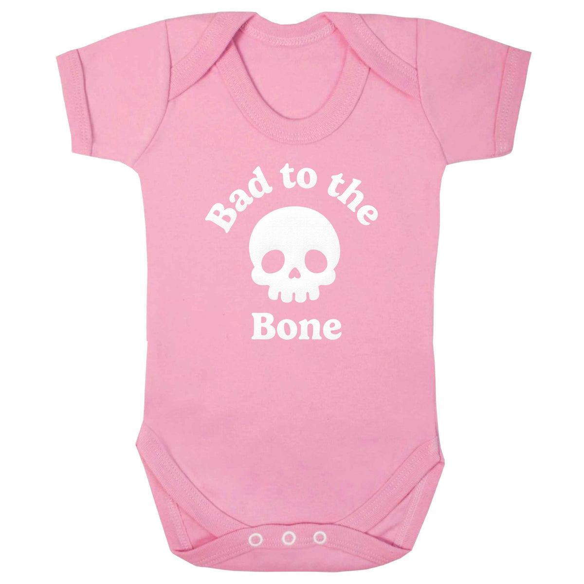 Bad to the Bone baby bodysuit pale pink 18-24 months