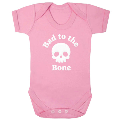 Bad to the Bone baby bodysuit pale pink 18-24 months