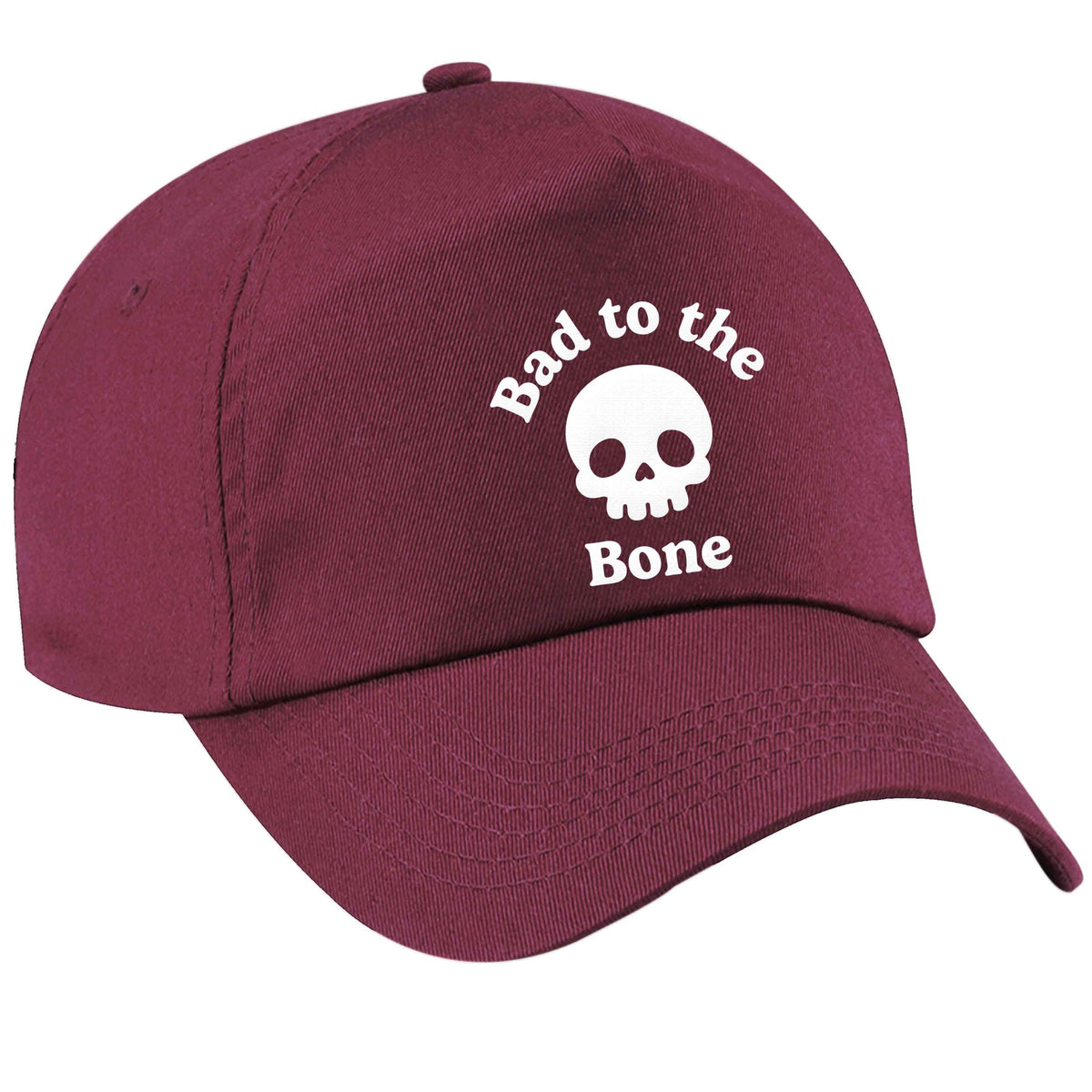Bad to the Bone maroon peak cap