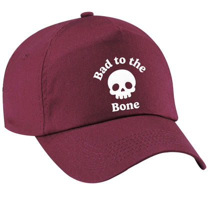 Bad to the Bone maroon peak cap
