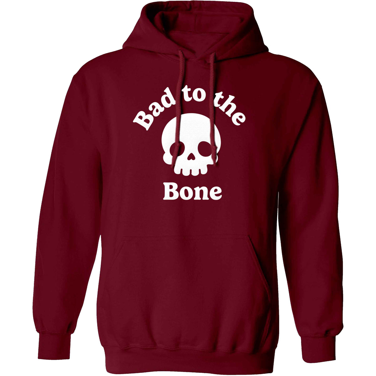 Bad to the Bone adults unisex maroon hoodie 2XL