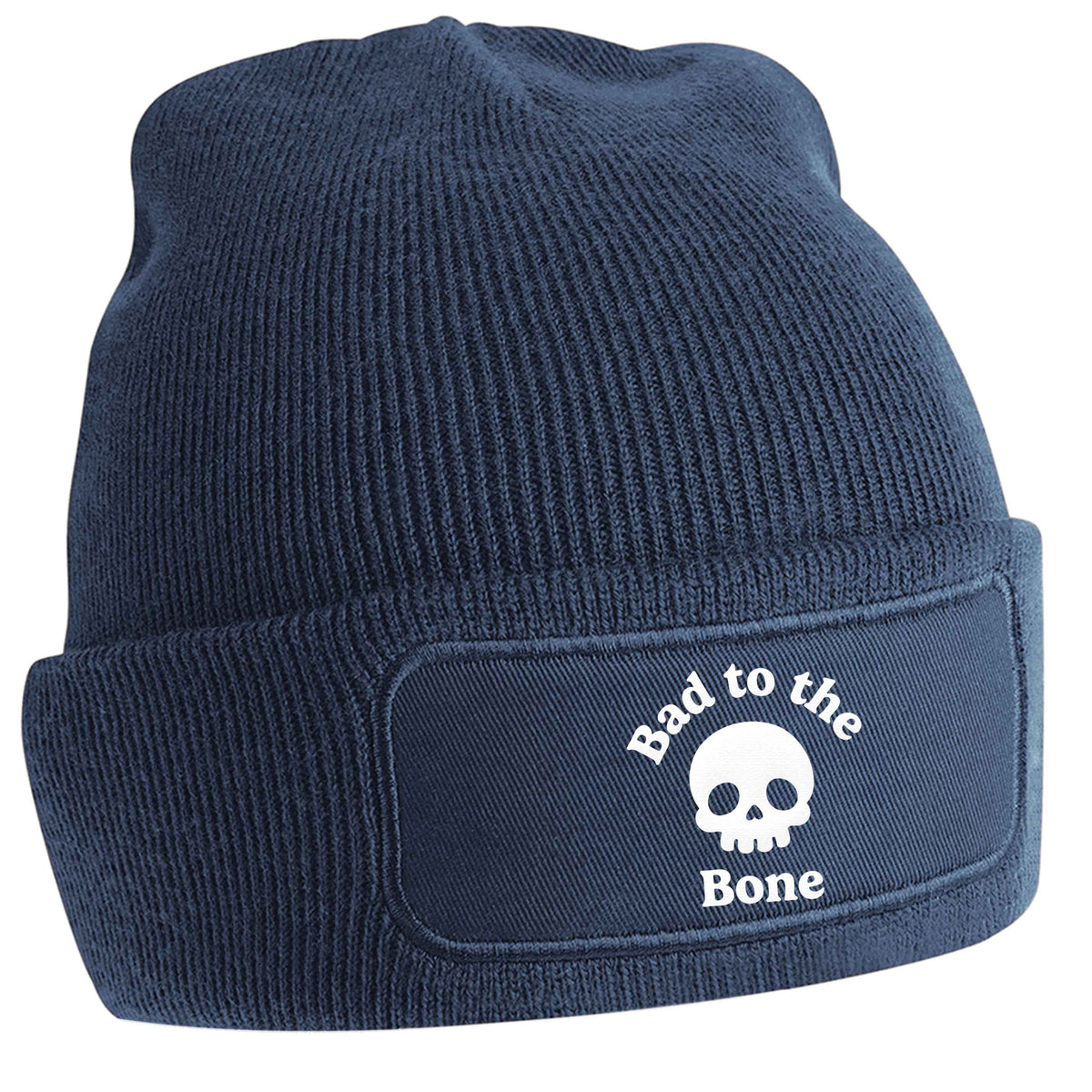 Bad to the Bone navy beanie hat
