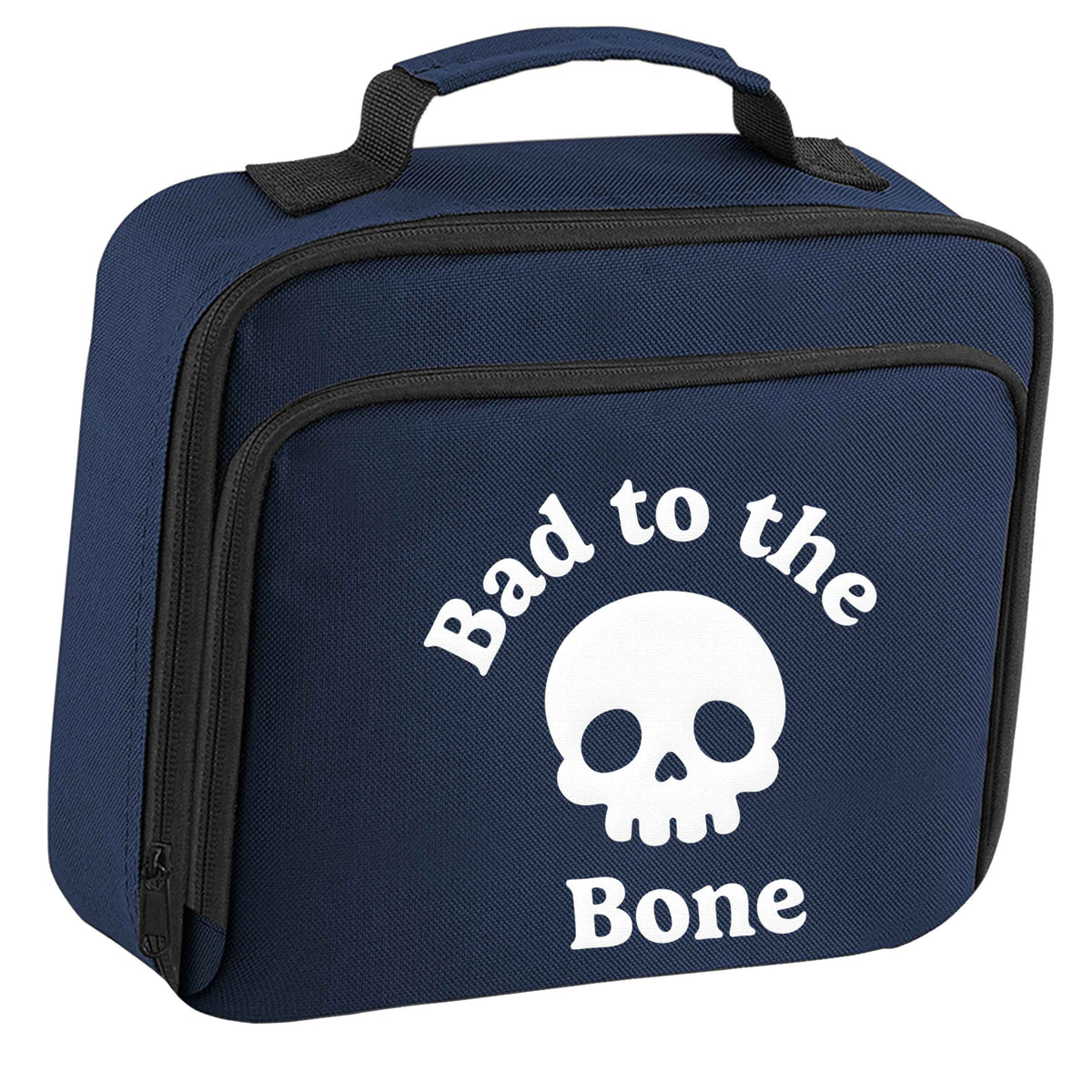 Bad to the Bone insulated navy lunch bag cooler