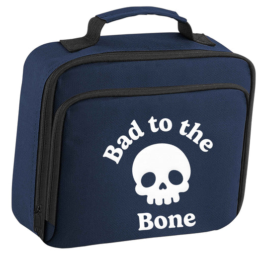 Bad to the Bone insulated navy lunch bag cooler
