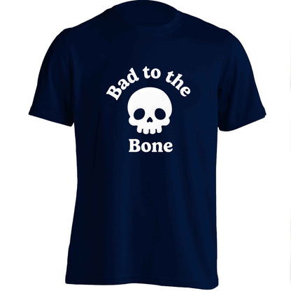 Bad to the Bone adults unisex navy Tshirt 2XL