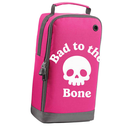 Bad to the Bone pink sports shoe bag vertical print