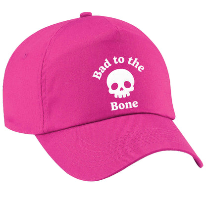 Bad to the Bone pink peak cap