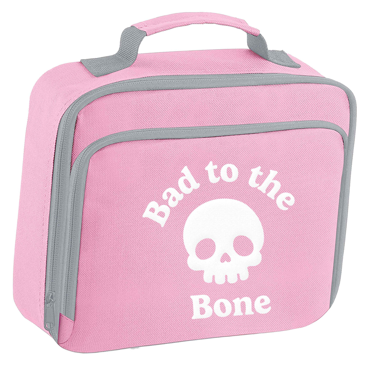 Bad to the Bone insulated pink lunch bag cooler
