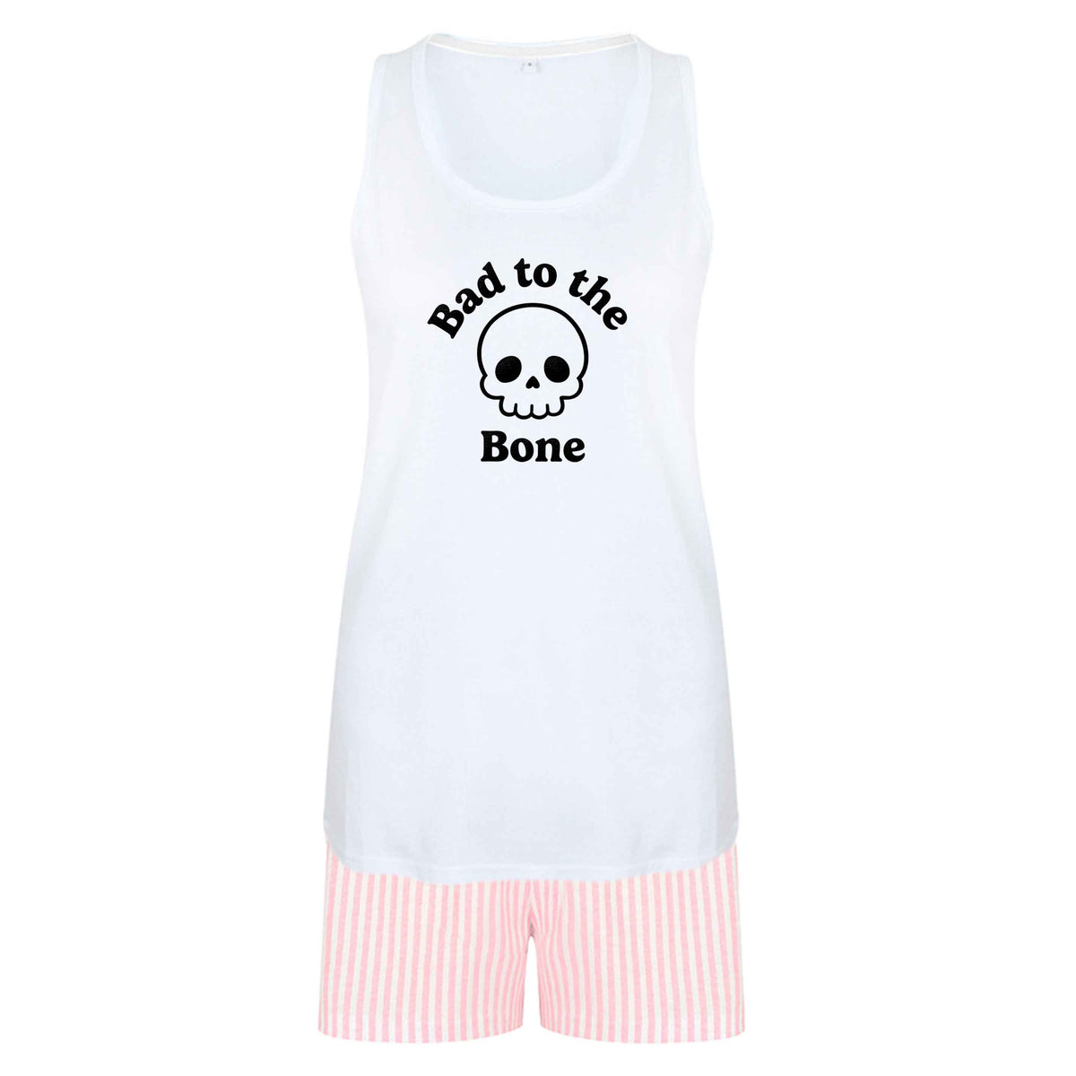 Bad to the Bone size XL women's pyjama shorts set in pink 