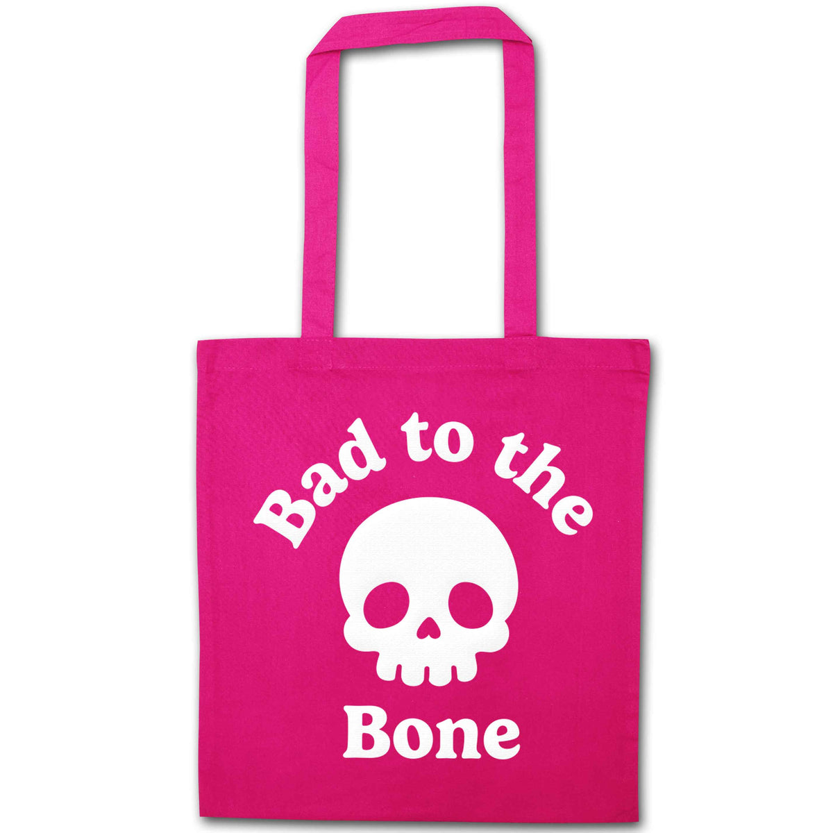 Bad to the Bone pink tote bag