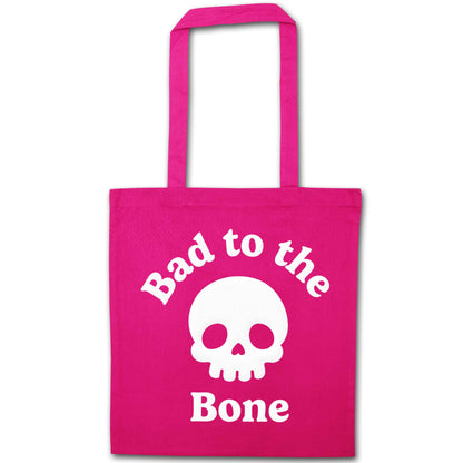 Bad to the Bone pink tote bag