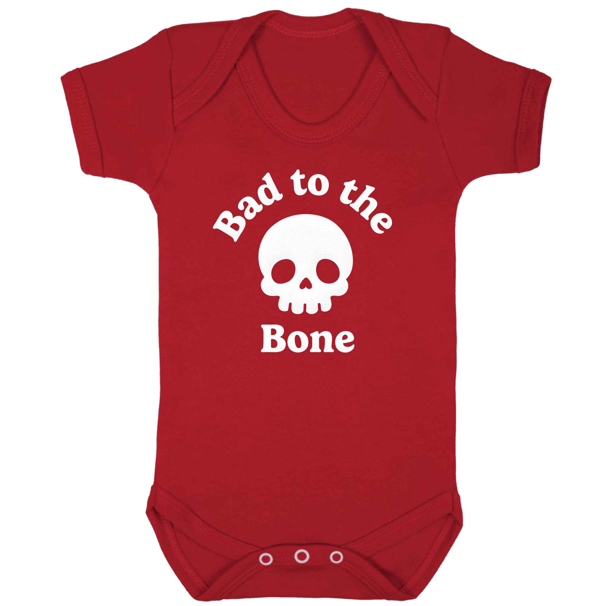 Bad to the Bone baby bodysuit red 18-24 months