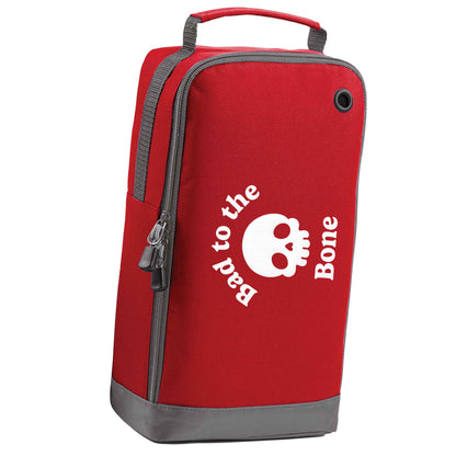 Bad to the Bone red sports shoe bag vertical print