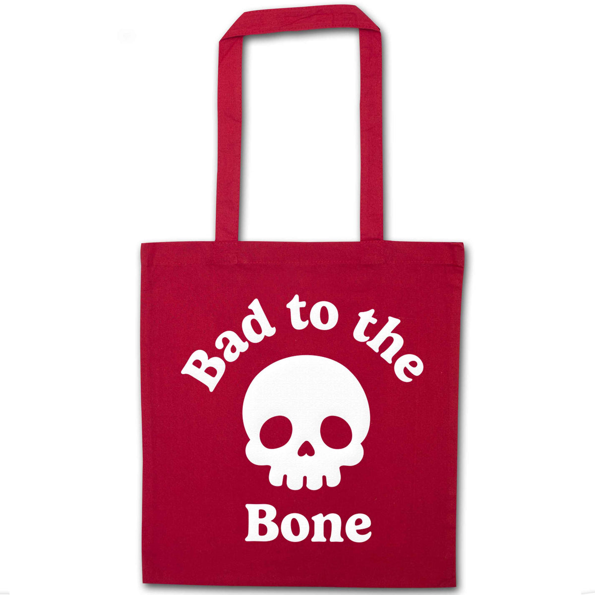 Bad to the Bone red tote bag