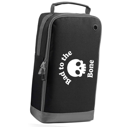 Bad to the Bone black sports shoe bag horizontal print