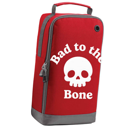 Bad to the Bone red sports shoe bag horizontal print