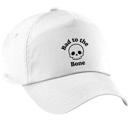 Bad to the Bone white peak cap