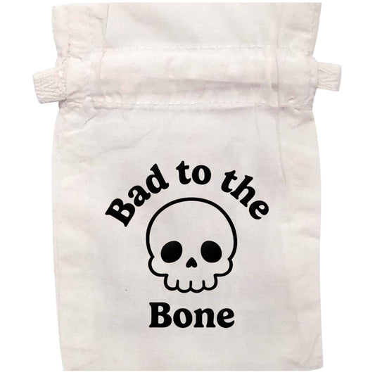 Bad to the Bone organic cotton pouch